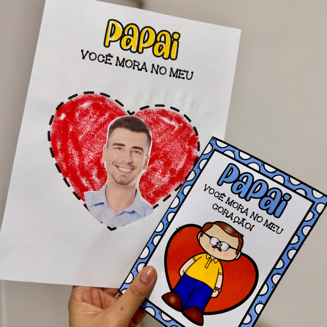 Kit Dia dos Pais Você Mora no Meu Coração