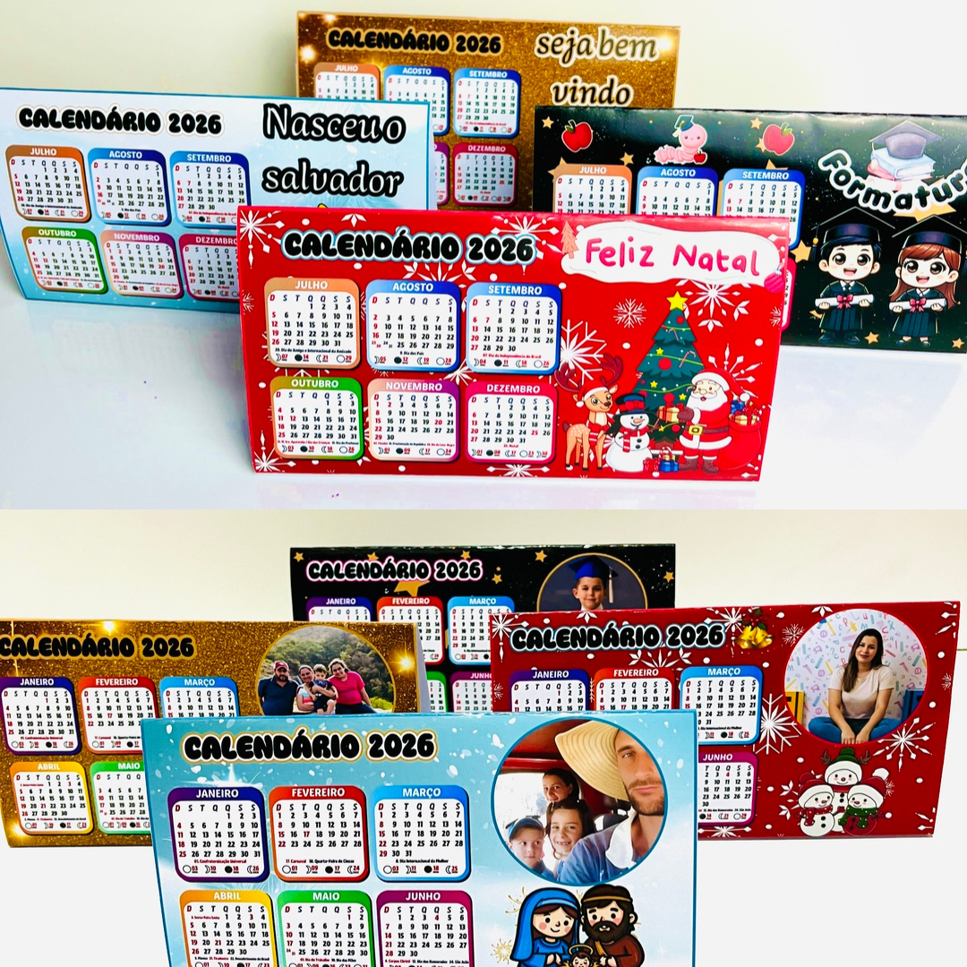 Calendário de Mesa Editável - 2026