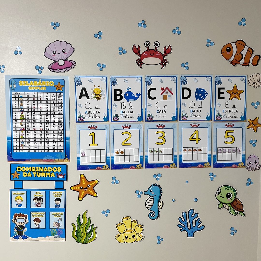 Kit Sala Tema Fundo do Mar