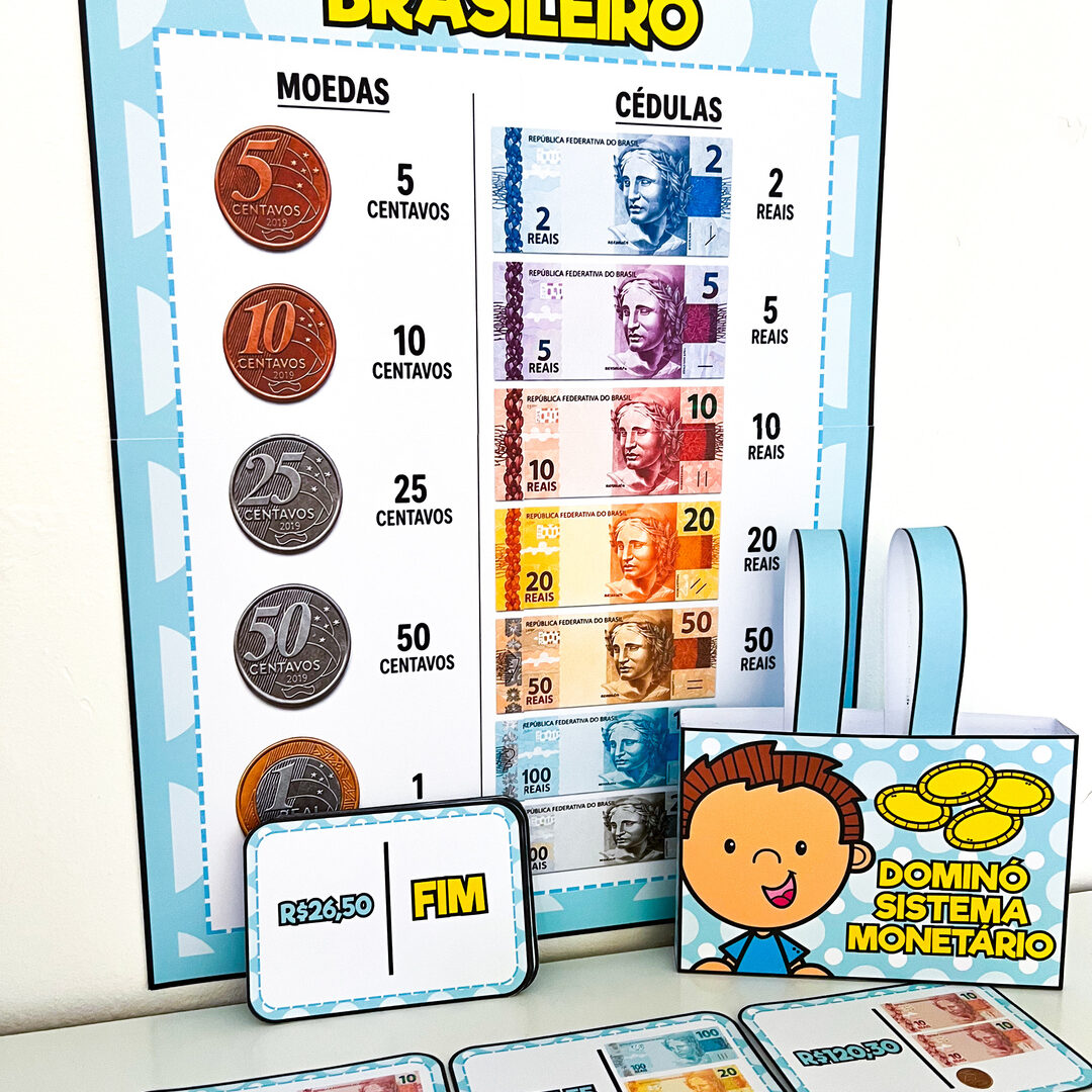 Kit Cartaz e Dominó Sistema Monetário Brasileiro