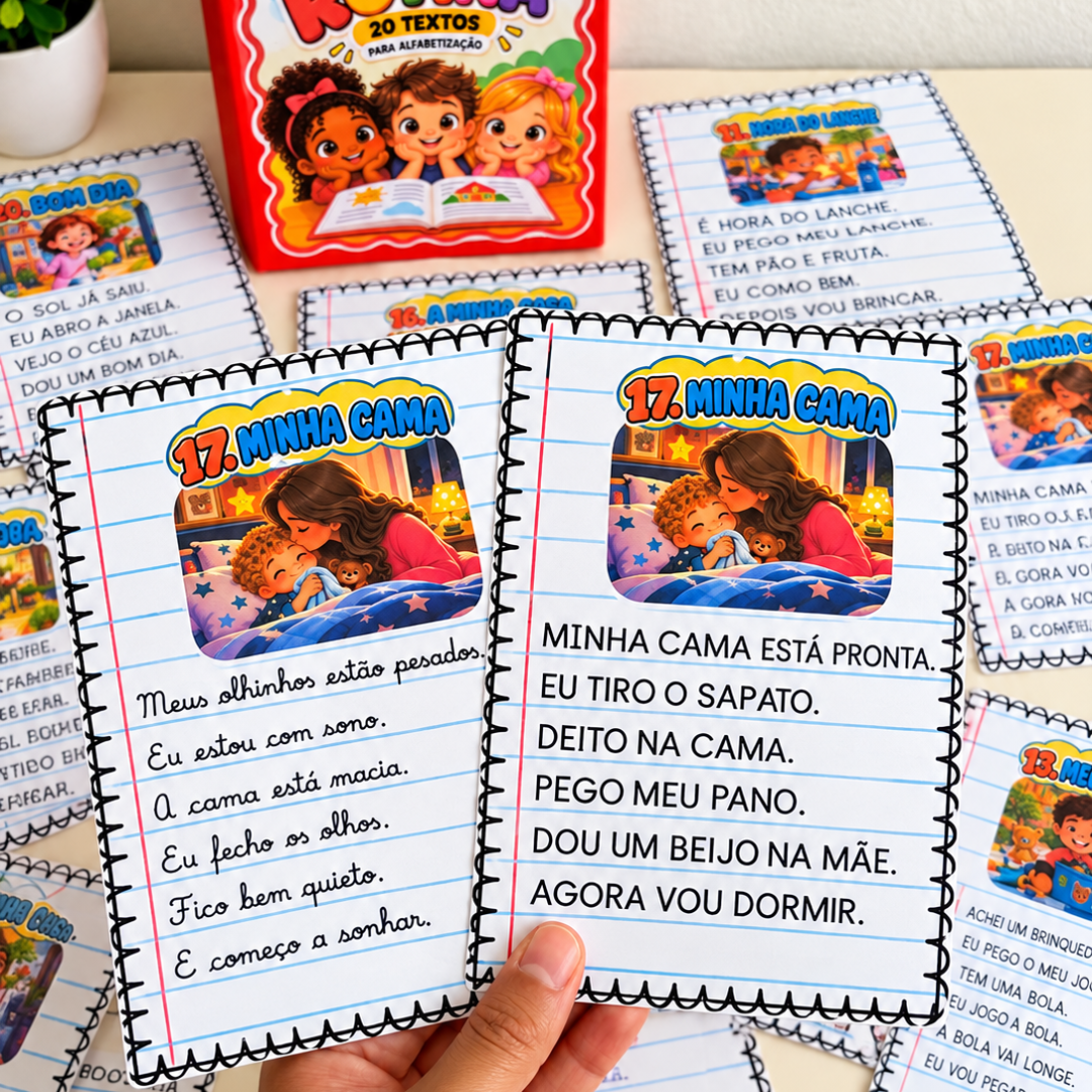 TEXTINHOS MINHA ROTINA - CAIXA ALTA E CURSIVA